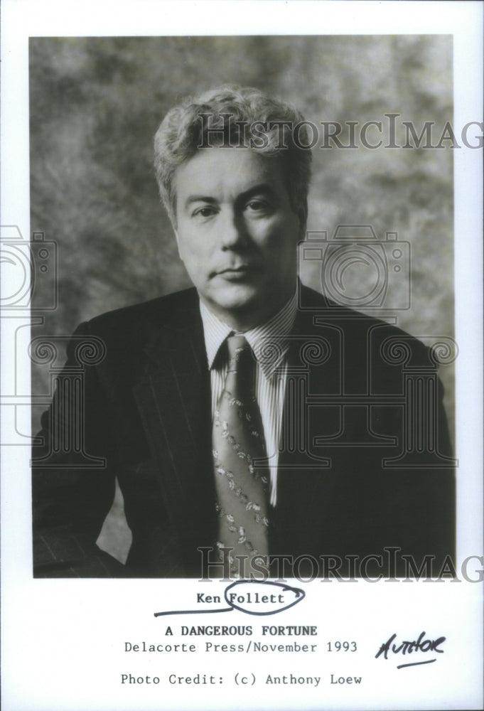 1993 Ken Follett Welsh Rebecca Lie Down New York - Historic Images