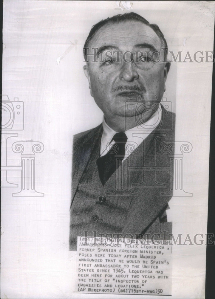 1950 Jose Felix Lequerica Foreign Minister - Historic Images