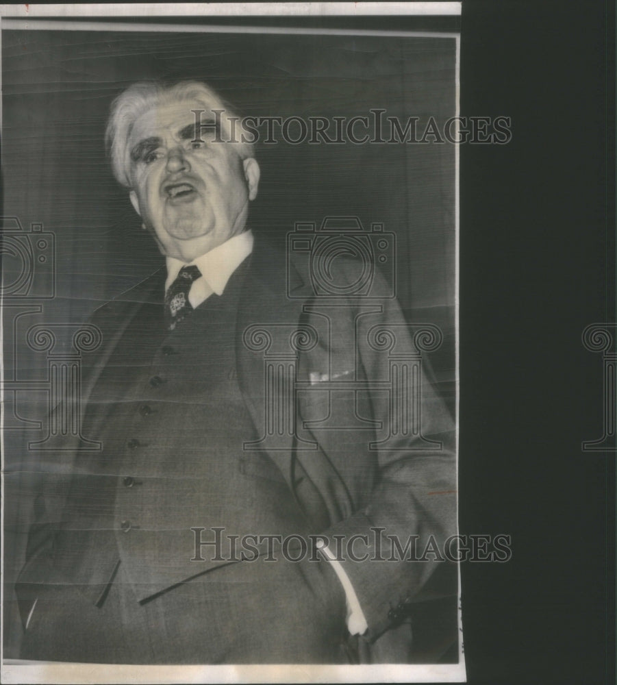 1952 Press Photo John L. Lewis President United Mine Workers Interrupts Hearing - Historic Images