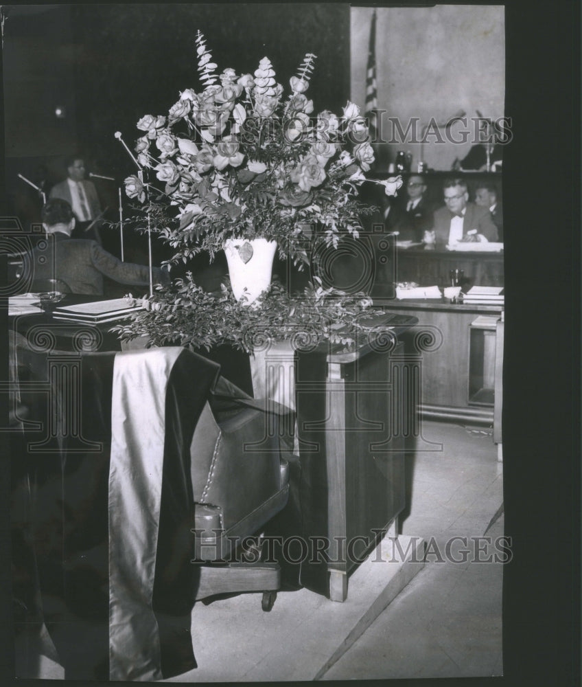 1963 The desk of slain Ald. Benjamin F. Lewis-Historic Images