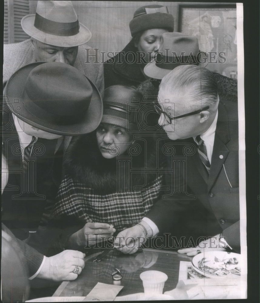 1963 Press Photo Attorney David White Mrs Ella Lewis Correspondent Andrew Toman - Historic Images