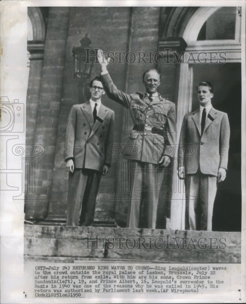 1950 King Leopold Royal Palace Laeken Brussels - Historic Images