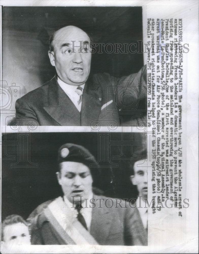 1960 French Extremist Leader Jean-Marie La Pen Arrested - Historic Images