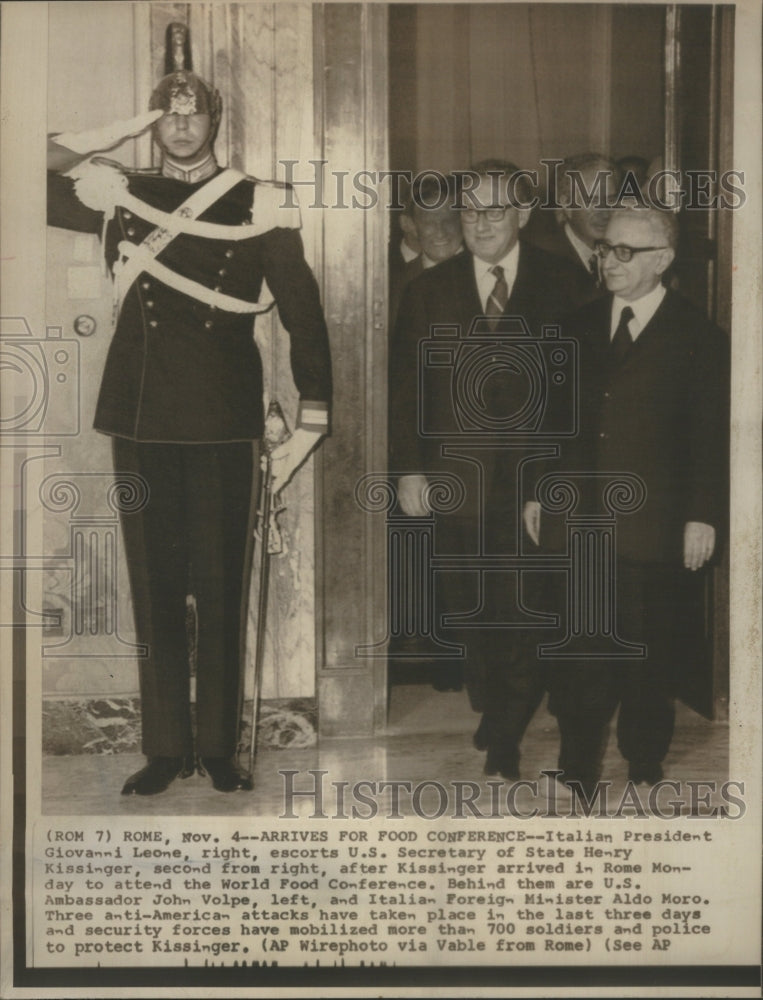 1976 Italian President Leone U.S. Secretary State Henry Kissinger - Historic Images