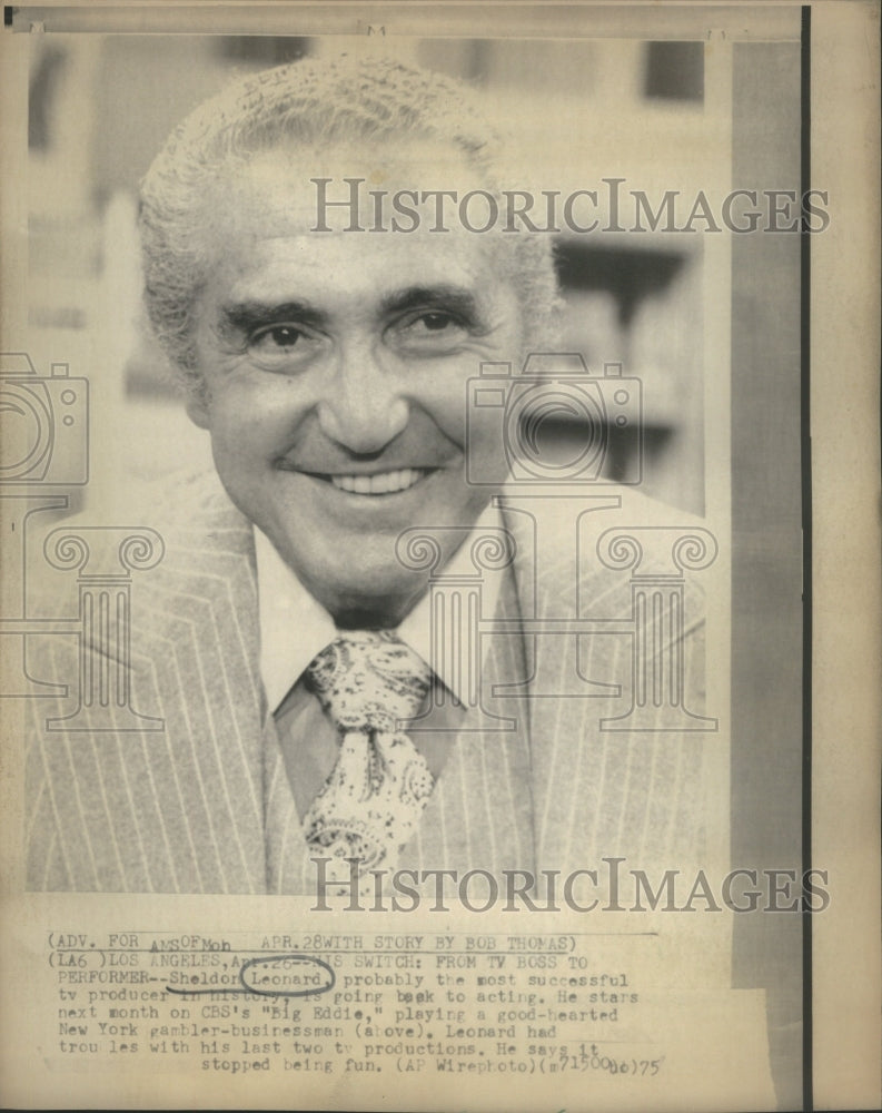 1975 Sheldon Leonard TV producer act Big Eddie - Historic Images