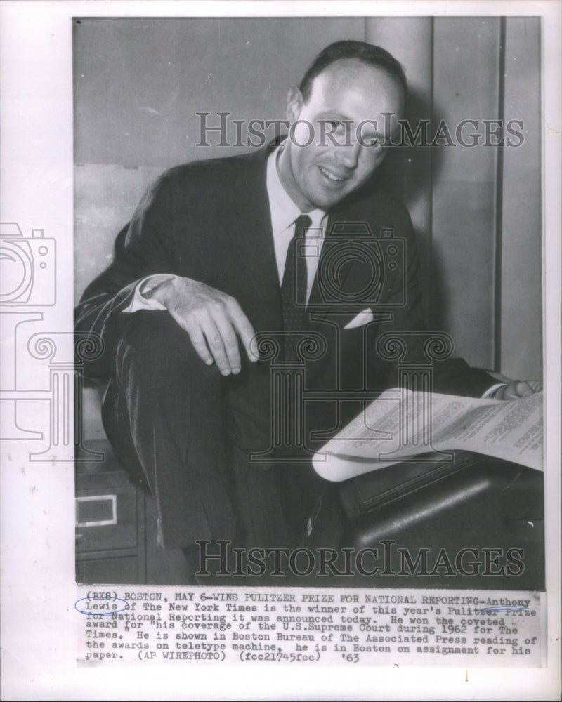 1963 New York Times Reporter Anthony Lewis Winner Pulitzer Prize-Historic Images