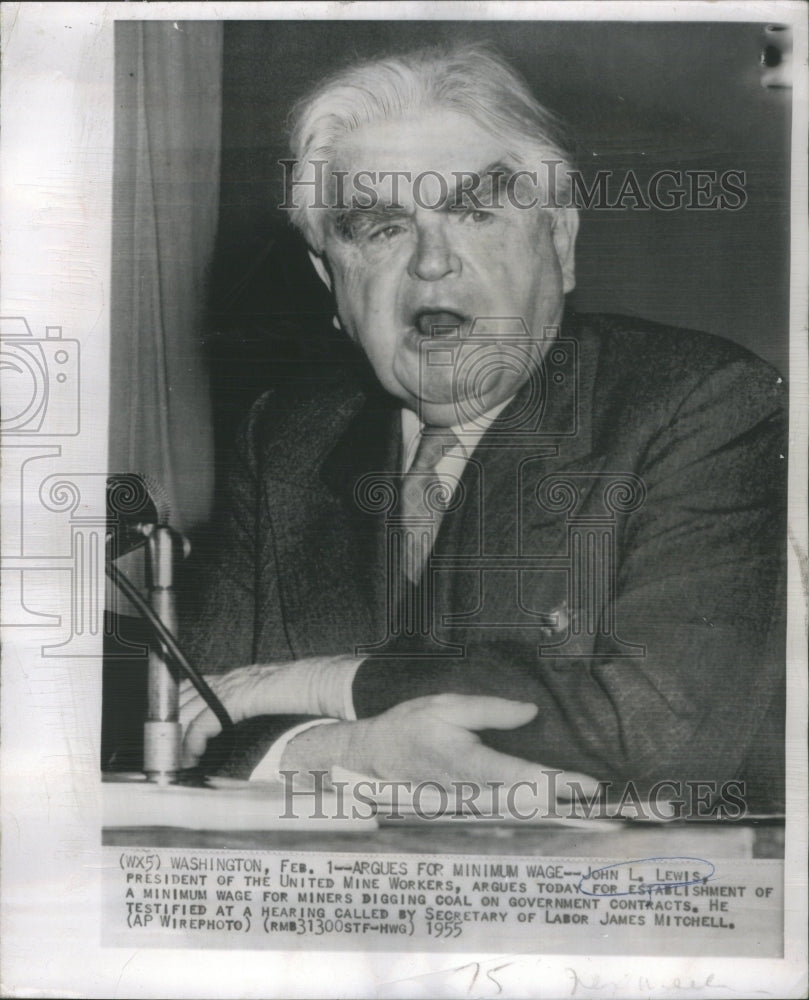 1955 Press Photo John L. Lewis President of the United Mine Workers- RSA67493 - Historic Images