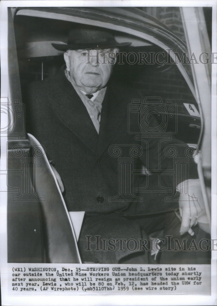 1959 John Lewis United Mine Worker resign president-Historic Images