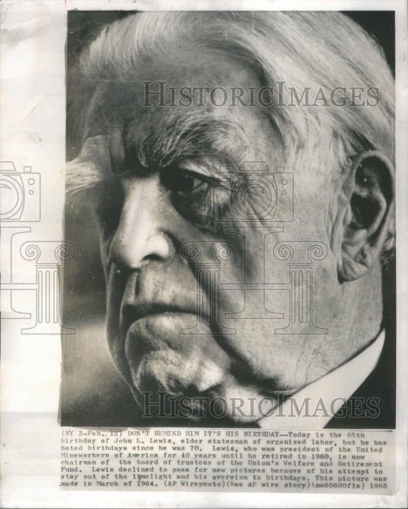 1964 Press Photo Birthday John Lewis statesman Organizing Labor- RSA67523 - Historic Images