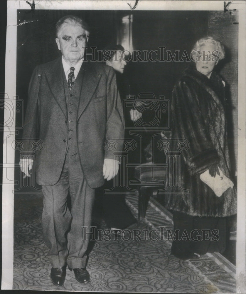 1949 Press Photo United Mine Workers President John L Lewis Coal Strike - Historic Images