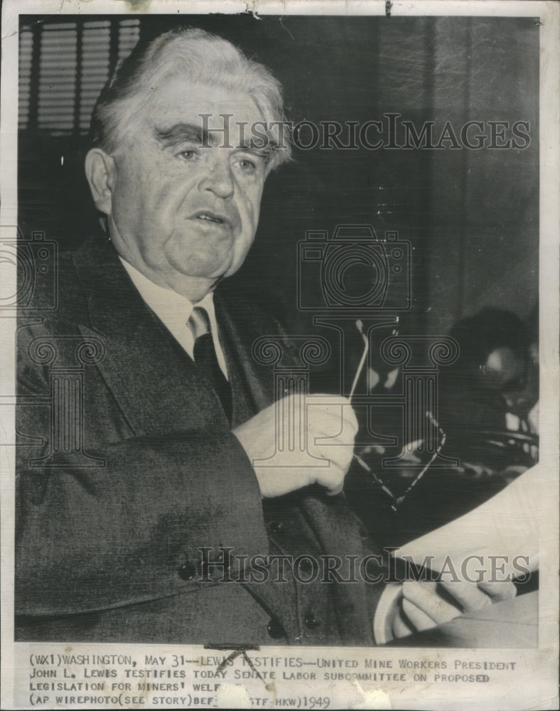 1949 Press Photo John L. Lewis, President of the United mine workers of America - Historic Images