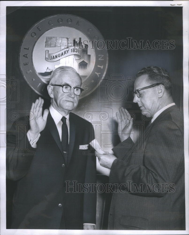 1961 Press Photo John Duffy President County Board George Smith- RSA67695-Historic Images