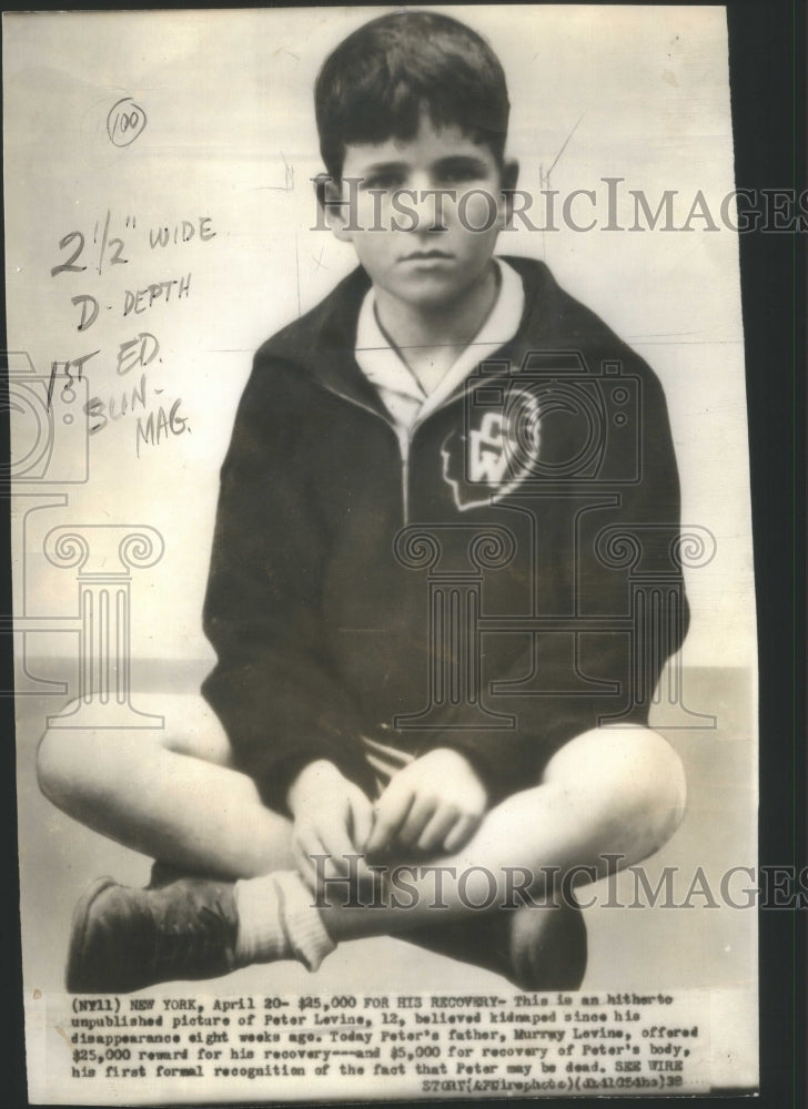 1939 Press Photo Peter Levine,kidnap victim- RSA68191 - Historic Images