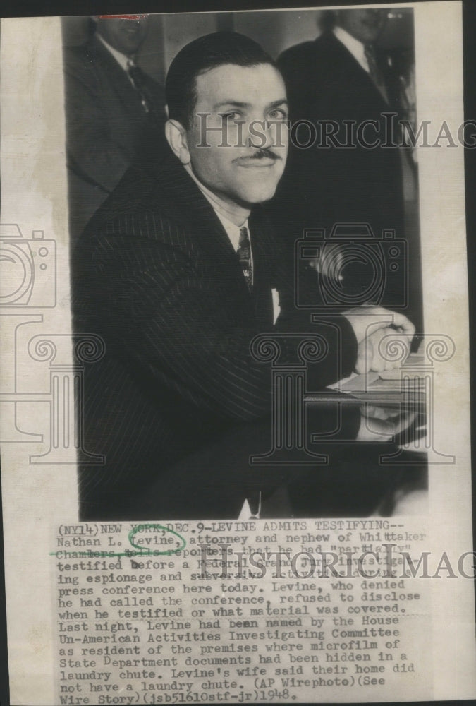 1948 Attorney Nathan Levine Admits Testifying - Historic Images