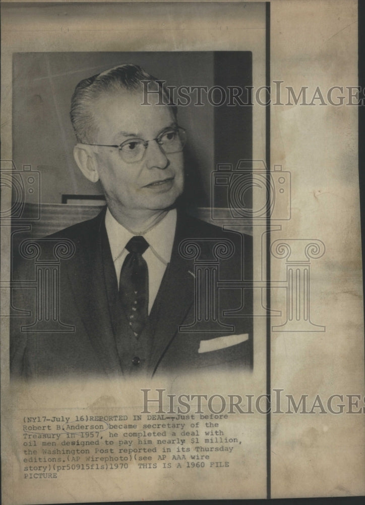 1970 Robert B. Anderson Secretary of the Treasury-Historic Images