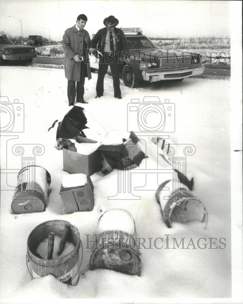 1977 Willowbrook Police Chief Gordon Wallace &amp; Patrolman Joseph Pec - Historic Images