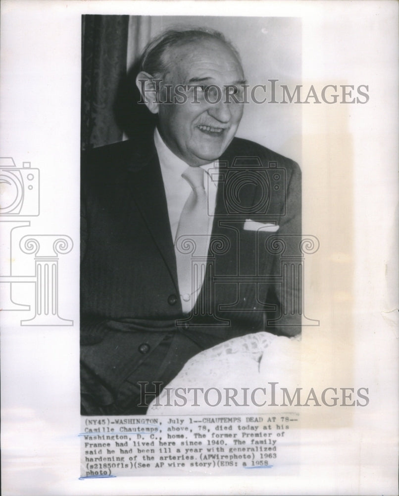 1958 Camille Chautemps Died  France Former Premier - Historic Images