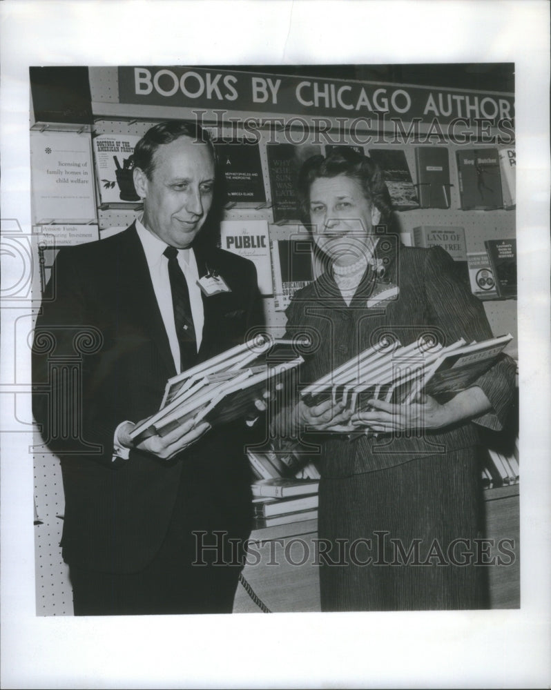 1966 Allan Carpenter, author &amp; Gertrude Gscheidle Librarian - Historic Images