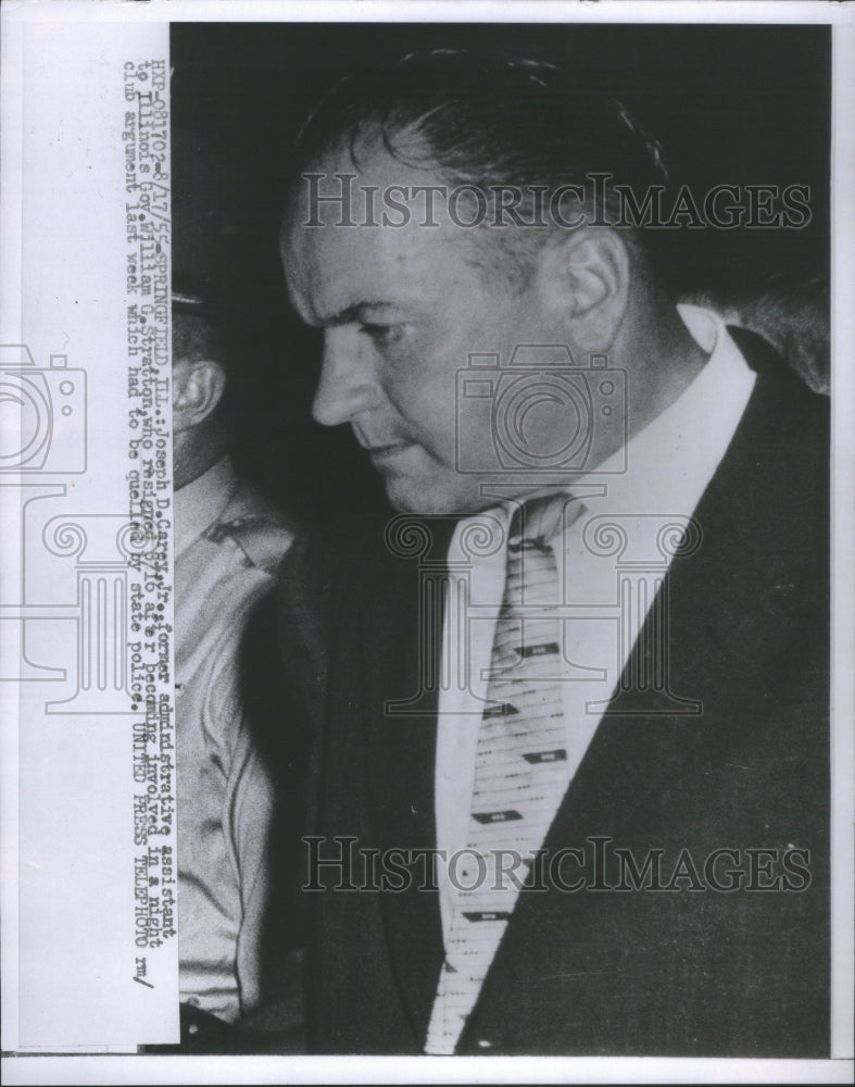 1955 Press Photo Joseph Carey Jr Administrative assistant Illinois William - Historic Images