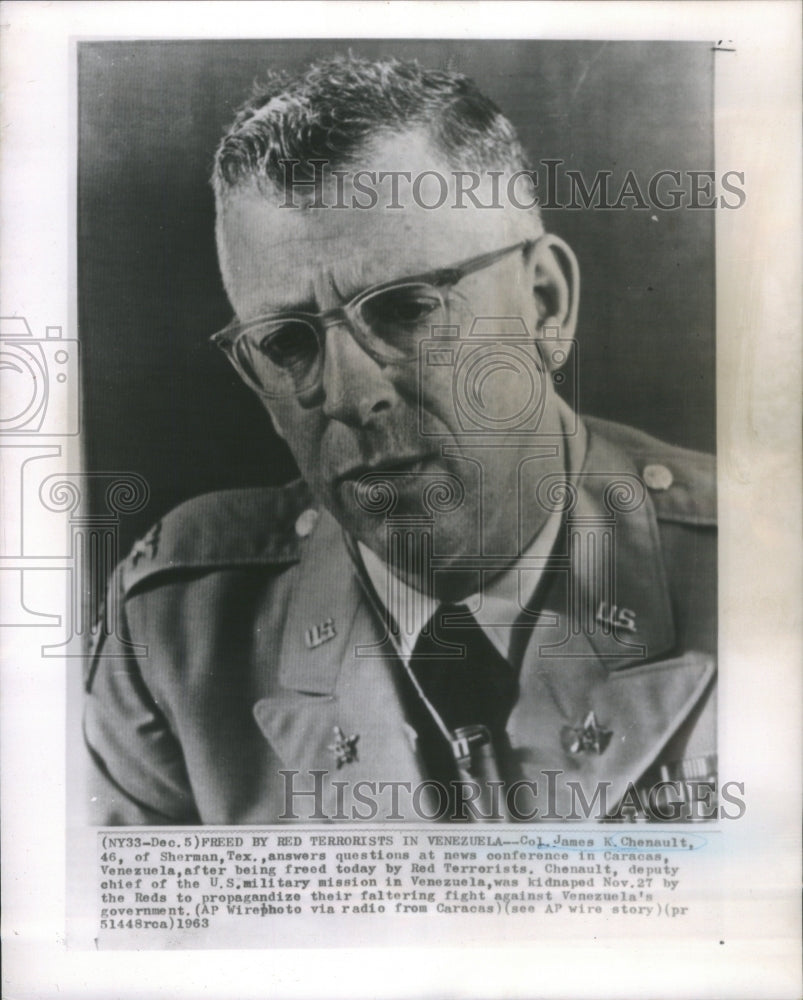 1963 Col James K. Chenault captured by Terrorists.-Historic Images