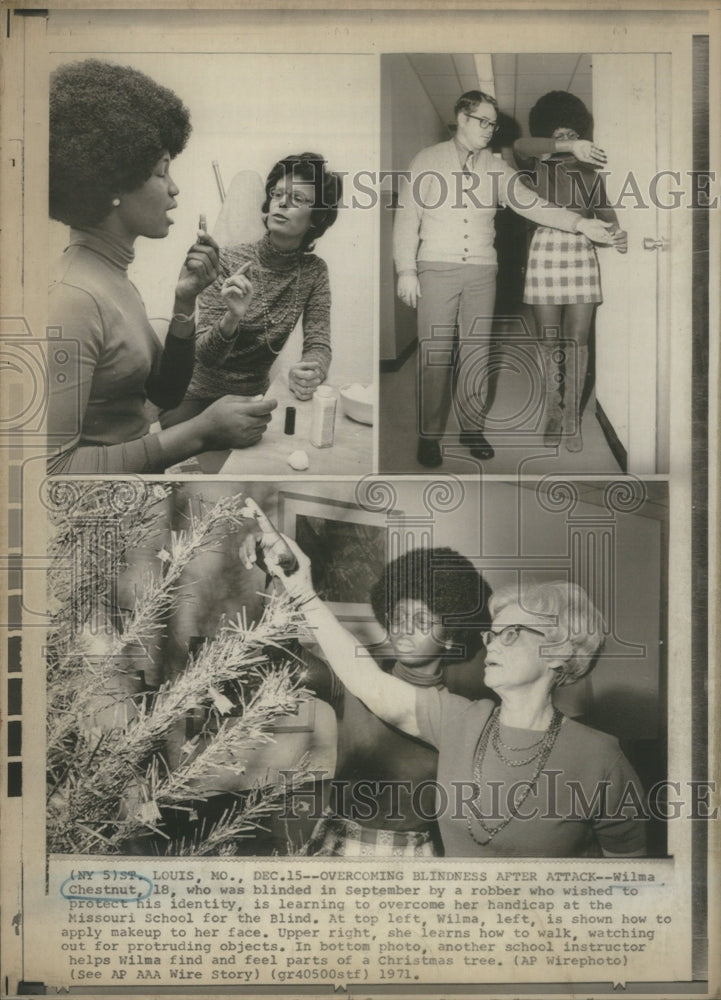 1971 Wilma Chestnut overcoming her Blindness-Historic Images