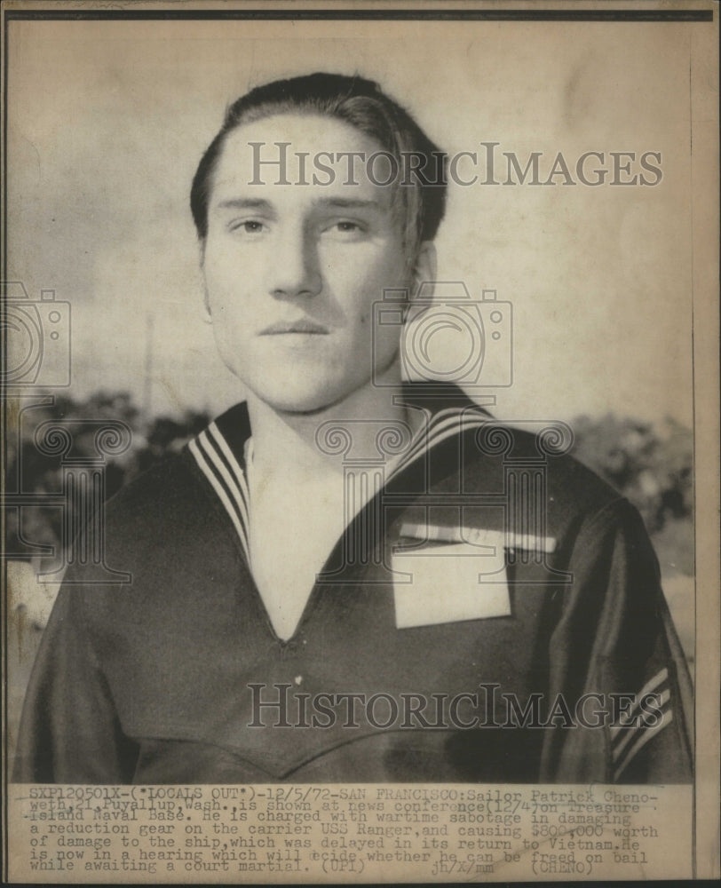 1972 Sailor Patrick Chenoweth Puyallup Washington Treasure Island - Historic Images