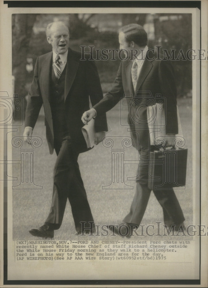 1975 Press Photo President Ford White House Chief Richard Cheney- RSA69781 - Historic Images