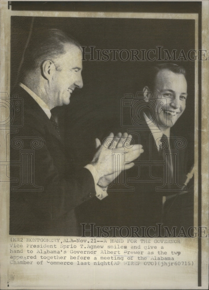 1969 Vice President Sprio Agnew and Alabama&#39;s Governor Albert Brewer - Historic Images