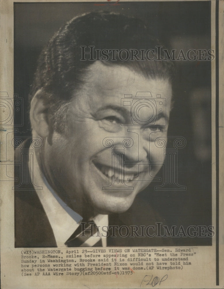 1973 Senator Edward Brooke of Massachusetts - Historic Images