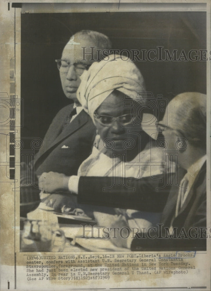 1969 Press Photo Angie Brooks United Nations Gerneral Assembly President - Historic Images