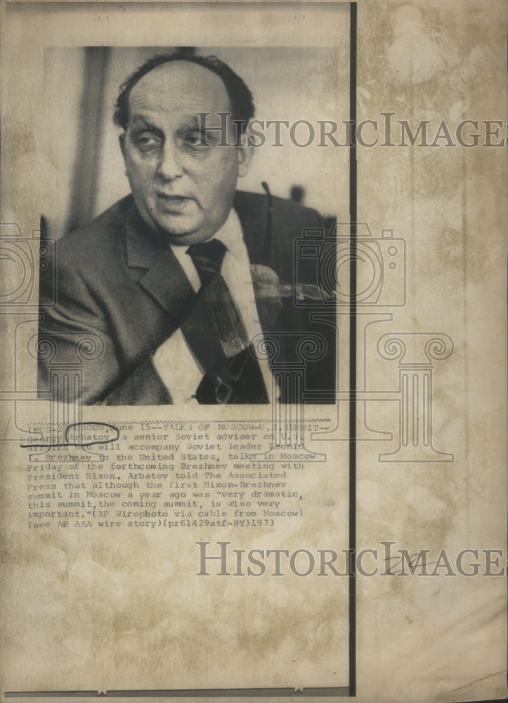 1973 Georgy Arbatov Russian Political Scientist General Secretary - Historic Images