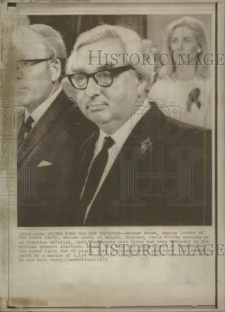 1970 George Brown, Deputy Leader Of The Labor Party, Hears He Lost-Historic Images