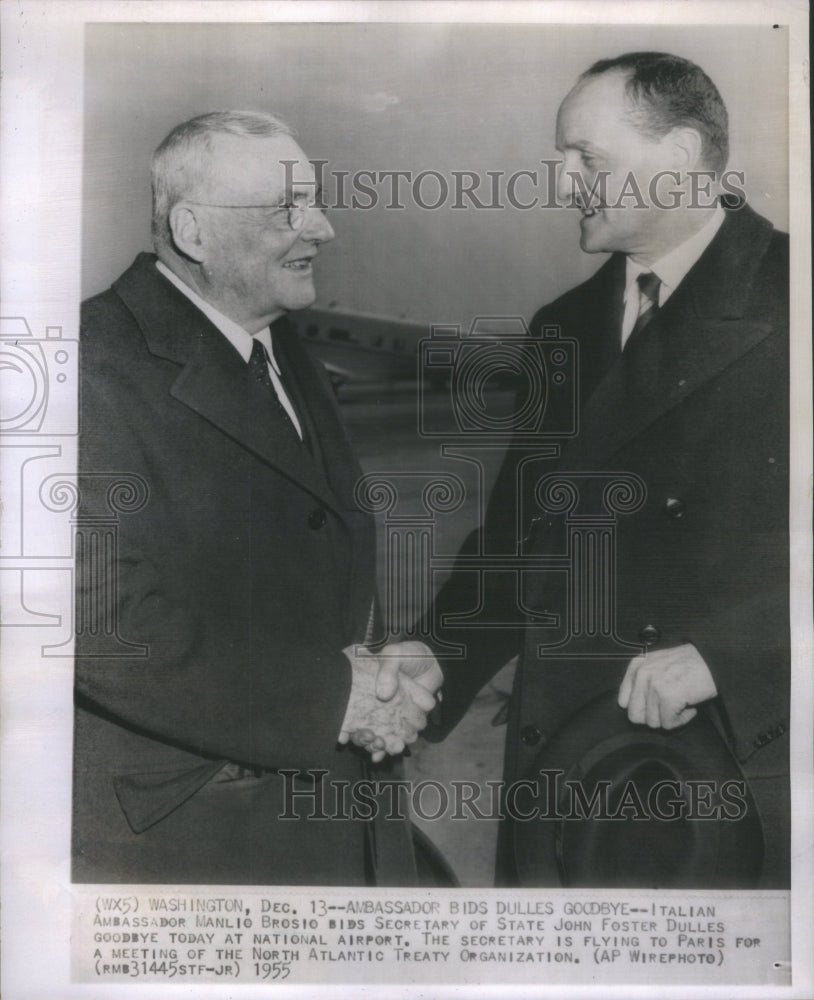 1955 Manlio Brosio John Foster Politicians - Historic Images