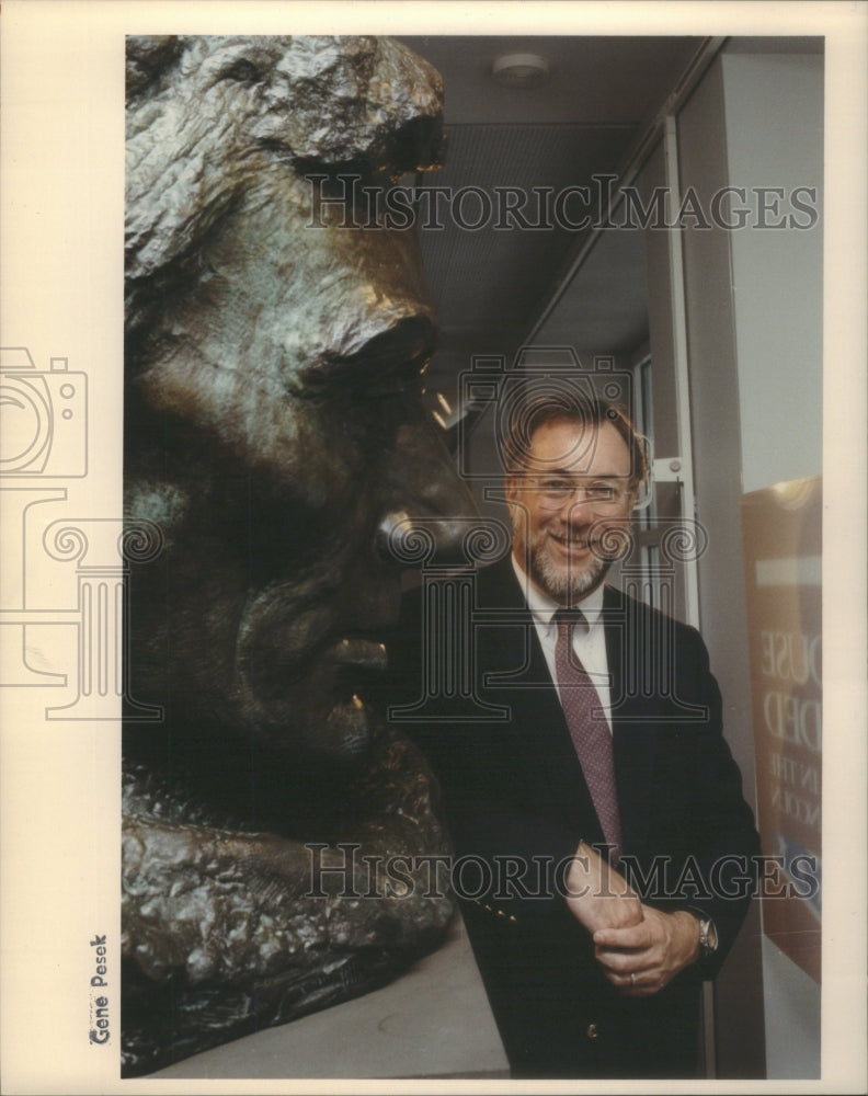 1990 Ellsworth Brown Head Chicago Historical Society Pres Museum Ass - Historic Images