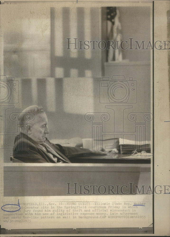 1975 Press Photo Illinois Representative Webber Brocher Decatur Sit Springfield - Historic Images