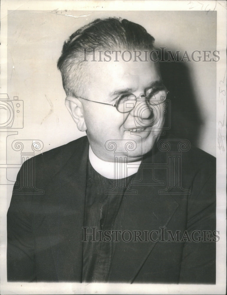 1938 Press Photo Leonard Plourde Parishoner St Barbara Catholic Church Michigan - Historic Images