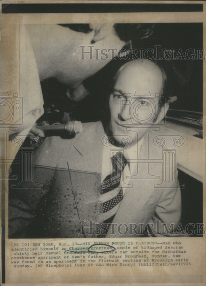 1975 Press Photo Charles Bronfman Uncle Kidnap Seagram Whisky Samuel Bronfman - Historic Images