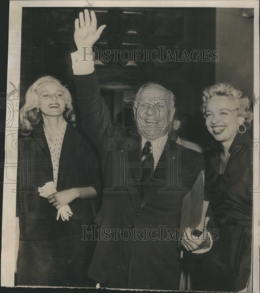 1953 Press Photo Goodwin Knight Carolyn Mrs Robert Easton California Building- Historic Images