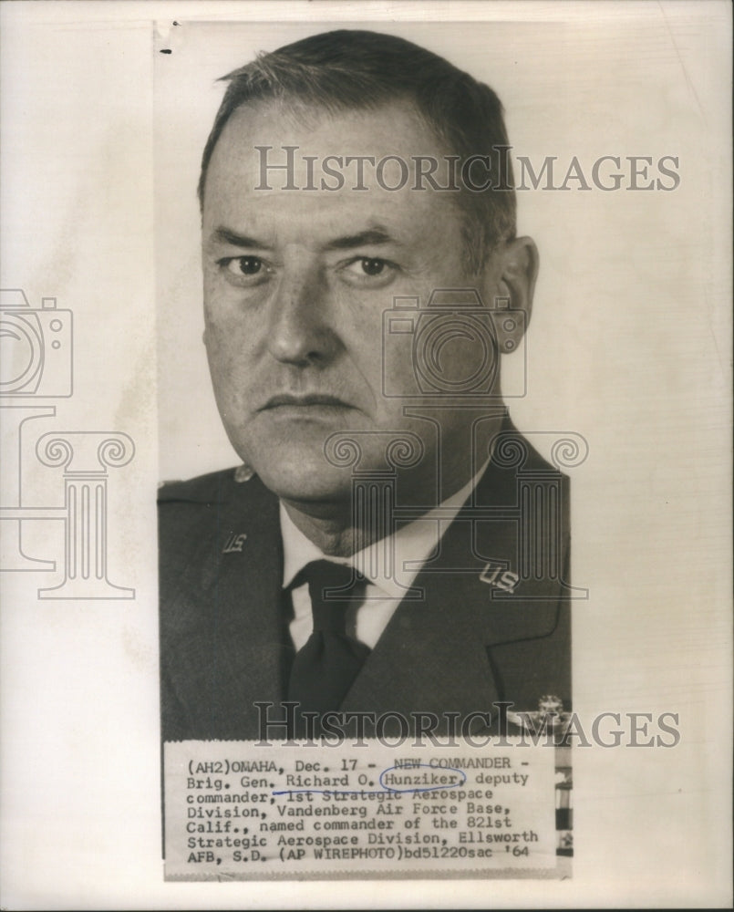 1964 Brig. Gen. Richard Hunziker commander 1st Strategic Aerospace-Historic Images