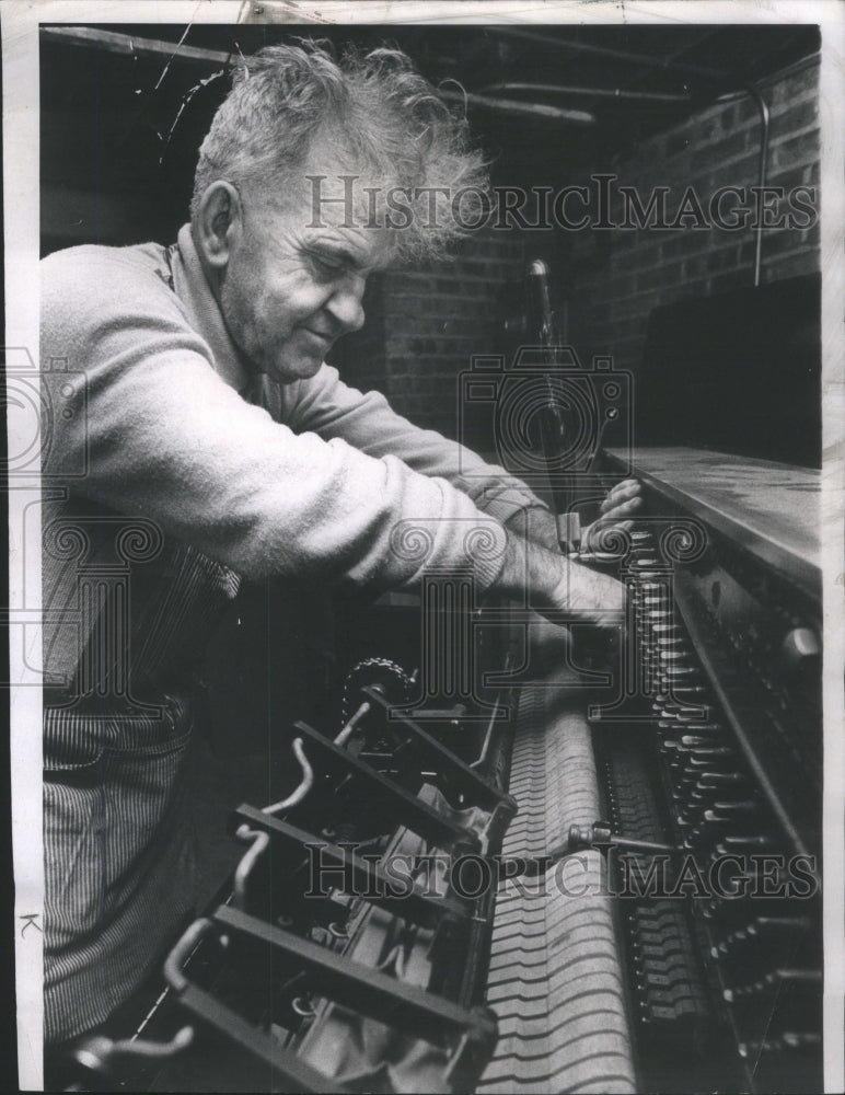 1970 H.L.Lalan, a blind piano technician.-Historic Images