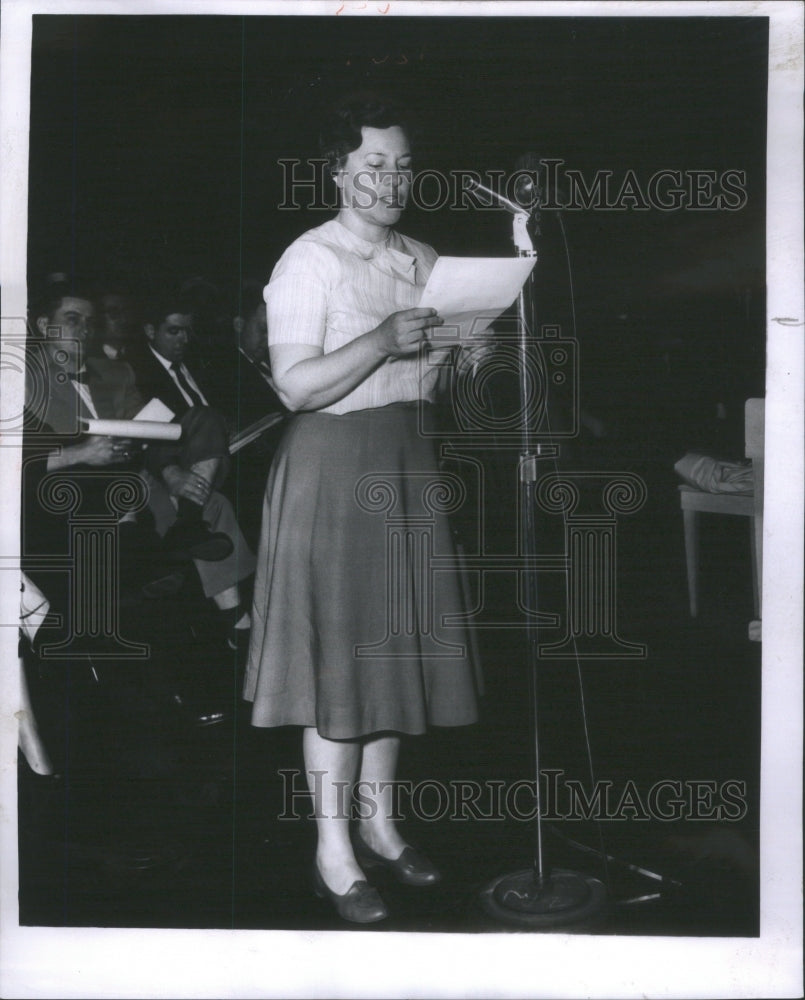 1962 Mrs James Lake Gary council president PTA chides board transfer - Historic Images