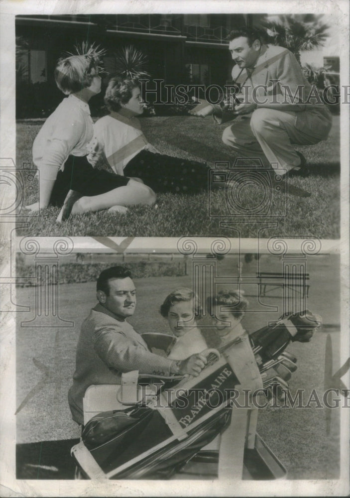 1955 Frankie Laine and his daughters Jan and Pamela at the golf cour-Historic Images