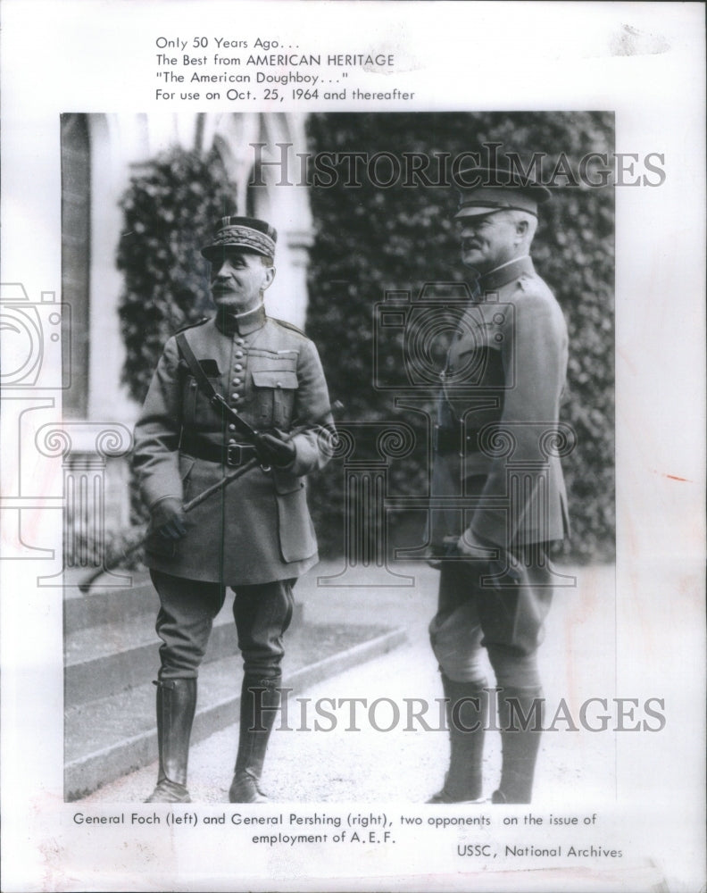 1964 Gen Foch Gen Pershing American Expeditionary Force use AEF-Historic Images