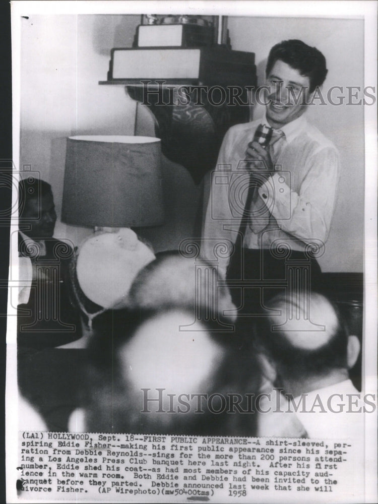 1958 Eddie Fisher Debbie Reynolds public appearance Press club-Historic Images