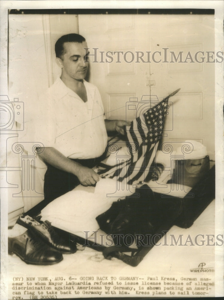 1935 Paul Kress Mayor LaGuardia American Germany masseur Flag-Historic Images