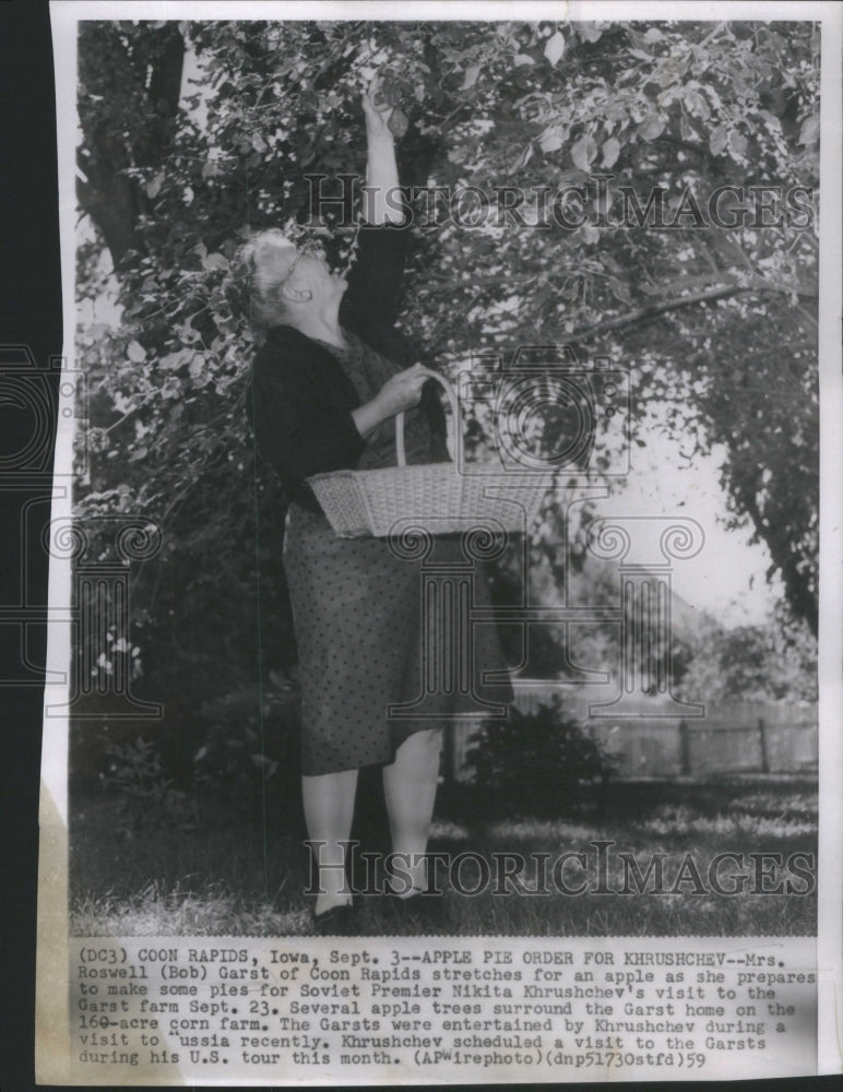 1959, Mrs. Roswell (Bob) Garst Prepares For Khrushchev&#39;s Arrival - Historic Images