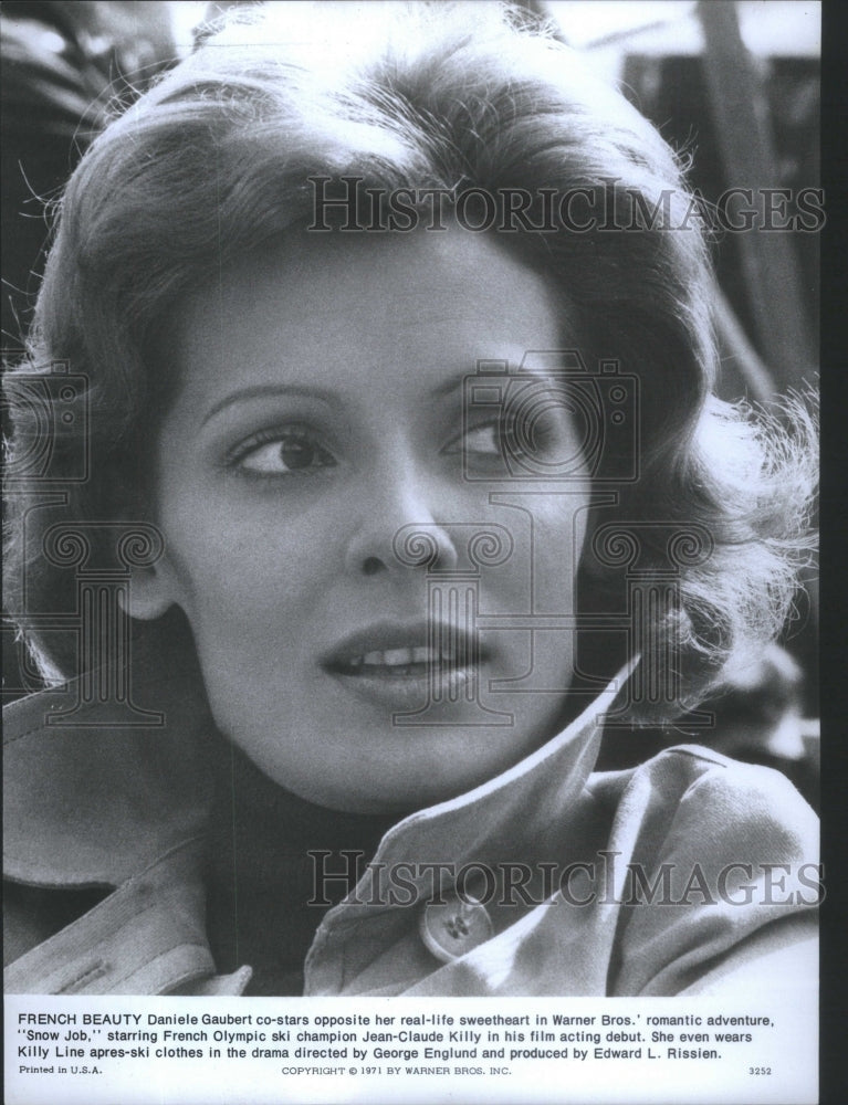 1971 French Beauty Daniele Gaubert Actress-Snow Job -Jean Claude - Historic Images