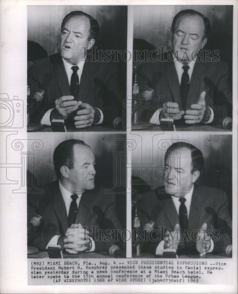 1965PressPhotoVice Pres.Hubert H.Humphrey&#39;s expressions - Historic Images