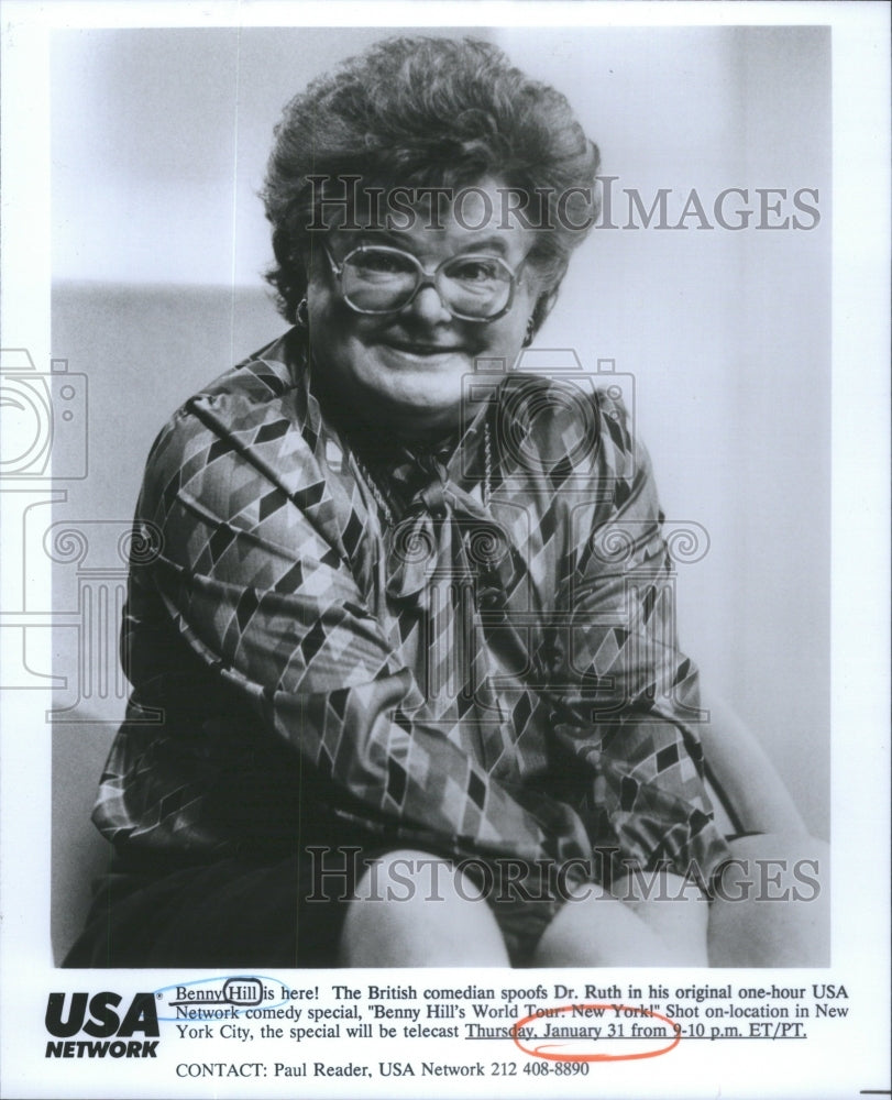 Benny Hill British comedian Spoofs Dr Ruth USA-Historic Images