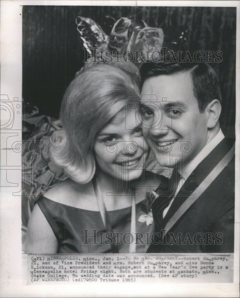 1965 Robert Humphrey and Miss Donna Erickson Engagement - Historic Images